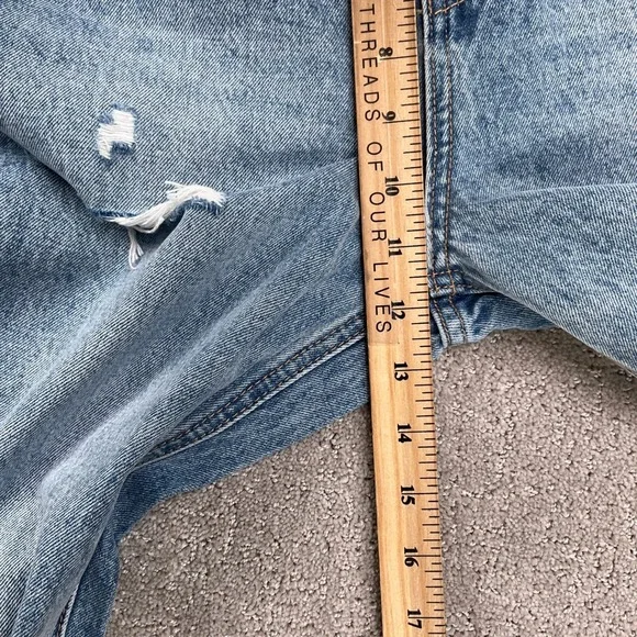 Flying Monkey Jeans Women 27 Blue 90s Vintage Flare Distressed F5312 Cotton - Picture 8 of 12